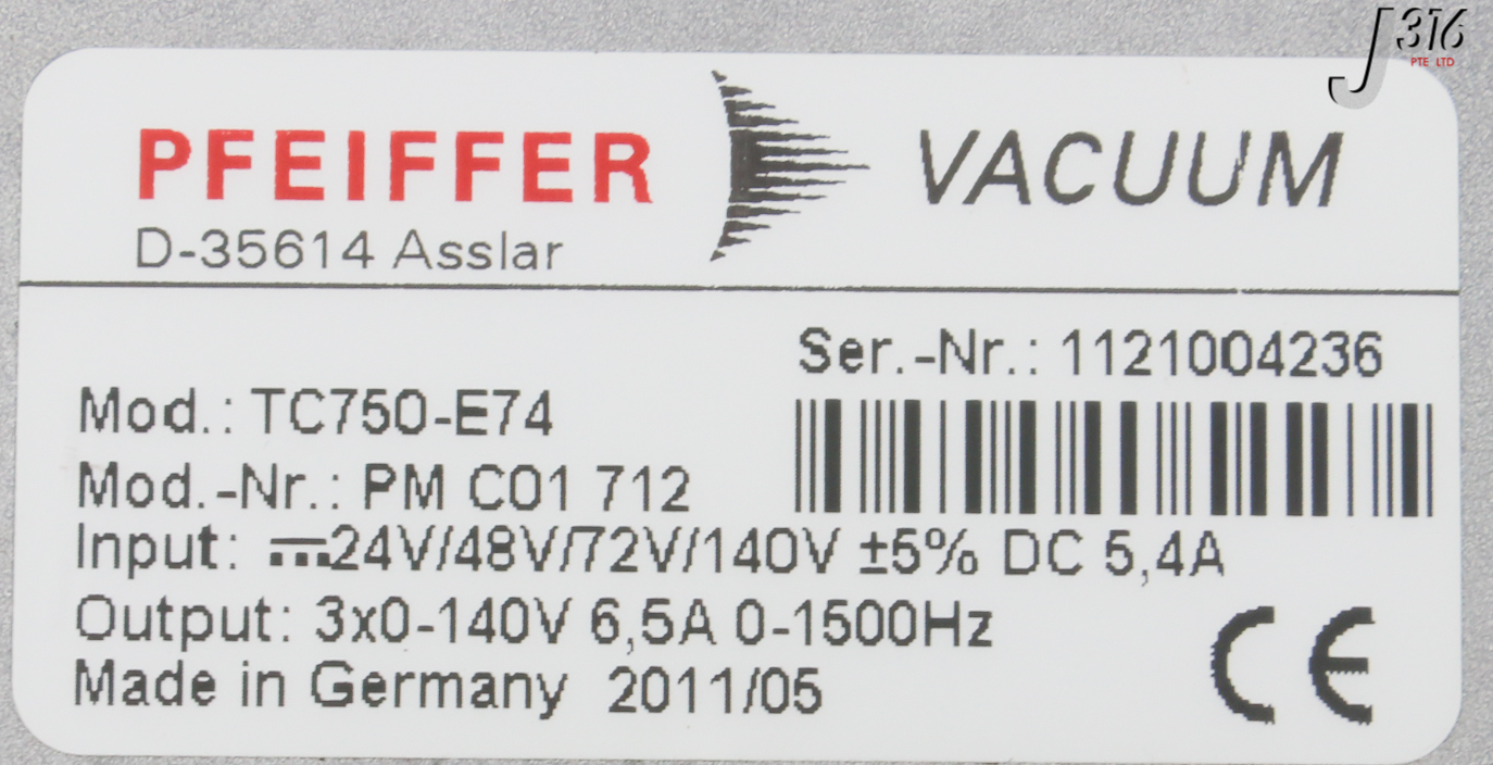 28132 PFEIFFER TURBO PUMP CONTROLLER, PM C01 712 TC750-E74 | eBay